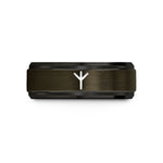 unique presents for mom – gunmetal & black tungsten algiz wedding band