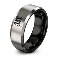 personalized jewelry for mom – black & grey tungsten cooling rack ring