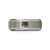 personalized jewelry for mom – grey tungsten cooling rack wedding band