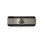 unique presents for mom – black & gray tungsten mountain summit wedding band