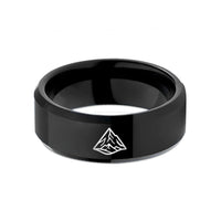mother's day present ideas – black tungsten mountain summit wedding band