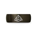 special presents from son – gunmetal & black tungsten mountain summit wedding band