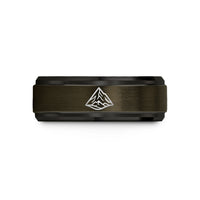 special presents from son – gunmetal & black tungsten mountain summit wedding band