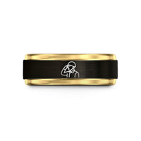 special presents for mom – black & gold tungsten saluting soldier wedding band