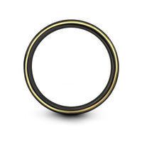 best presents for mom – saluting soldier engraving on black & gold tungsten wedding band