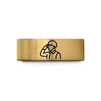 best presents for mom – gold tungsten saluting soldier wedding band