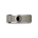 personalized jewelry for mom – black & silver tungsten waning gibbous wedding band