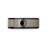 custom rings for women – black & gray tungsten waning gibbous wedding band