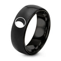 Waning Gibbous – Tungsten Wedding Band, 8 mm, Black Comfort-Fit Unisex