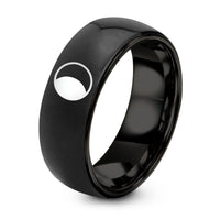 Gift for Day Mothers from Son – black tungsten waning gibbous ring
