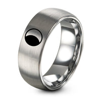 Gift for Day Mothers from Son – silver tungsten waning gibbous ring
