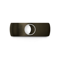 unique keepsakes for her – gunmetal & black tungsten waning gibbous wedding band