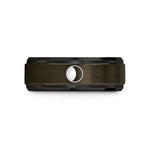 unique keepsakes for her – gunmetal & black tungsten waning gibbous wedding band