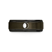 unique keepsakes for her – gunmetal & black tungsten waning gibbous wedding band