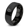 GPS Waypoint Pin – Tungsten Wedding Band, 8 mm, Black Comfort-Fit Unisex