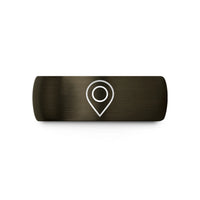 special presents for lady – gunmetal & black tungsten gps waypoint pin wedding band