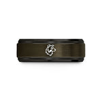 personalized presents for women – gunmetal & black tungsten border collie wedding band