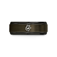 personalized presents for women – gunmetal & black tungsten border collie wedding band