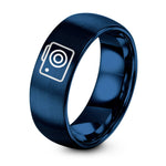 Gift for Friend Woman – blue tungsten depth camera icon ring