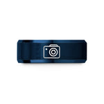 womens fashion ring style – blue tungsten depth camera icon wedding band