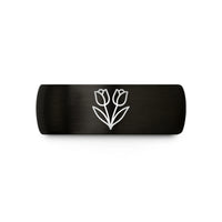 best presents for her – black & rose gold tungsten tulip pair wedding band