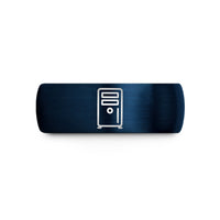 unique presents for her – blue tungsten desktop tower wedding band