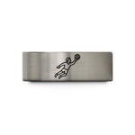 personalized presents for her – black & blue & silver tungsten goalkeeper save wedding band