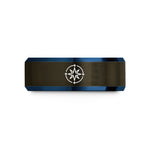 best friend birthday present – gunmetal & blue tungsten meridian star path wedding band