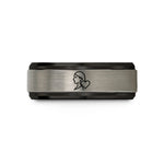 personalized jewelry for women – black & silver tungsten niece heart wedding band