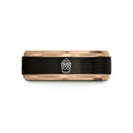 unique present for friend – black & rose gold tungsten yogurt parfait cup wedding band