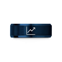 best birthday presents women – black & blue tungsten line graph wedding band
