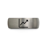 personalized presents for her – black & grey tungsten line graph wedding band
