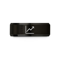 unique birthday presents her – black tungsten line graph wedding band