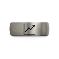unique birthday presents her – blue & gray tungsten line graph wedding band