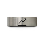 personalized presents for her – blue & grey tungsten line graph wedding band