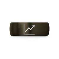 best birthday presents women – gunmetal & black tungsten line graph wedding band