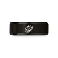 custom jewelry for her – black tungsten bog tracks wedding band
