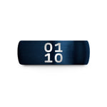 tungsten band for women – blue tungsten binary 0101 pattern wedding band