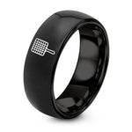 Gift for Her Wife – black tungsten cooling rack ring