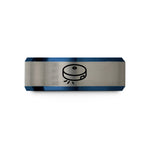 meaningful presents for wife – blue & grey tungsten robot vacuum wedding band