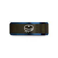romantic presents for wife – gunmetal & blue tungsten robot vacuum wedding band