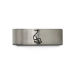 ladies tungsten carbide ring – blue & gray tungsten chairlift wedding band
