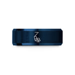 women's tungsten wedding band – blue tungsten chairlift wedding band