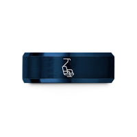 women's tungsten wedding band – blue tungsten chairlift wedding band