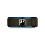 her present ring band – gunmetal & blue tungsten departure icon wedding band