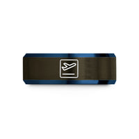 her present ring band – gunmetal & blue tungsten departure icon wedding band
