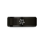 personalized jewelry for her – black tungsten music note wedding band