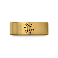 fashion rings for her – gold tungsten music note wedding band