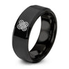 Quaternary Knot – Tungsten Wedding Band, 8 mm, Black Comfort-Fit Unisex