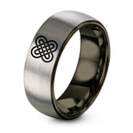 Gift for Her Women – gunmetal & gray tungsten quaternary knot ring